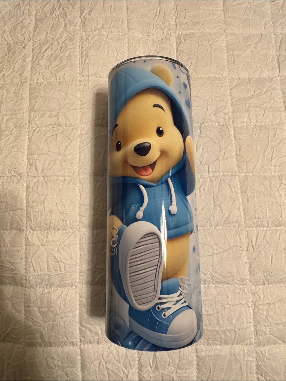 Tumbler Winnie the Pooh Blue Hoodie Character Tumbler stainless steel 20 oz